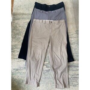 LOT (3) Oak Hill Pleated Dress Pants 46x30 Navy Blue & Gray & Khaki Pleated